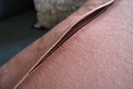 Velvet kussen Elina leather brown  | 45 x 45 cm