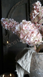 Pluim hortensia dried zijden bloem | zacht roze