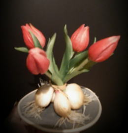 Knol tulp kunst 18 cm | donkerroze