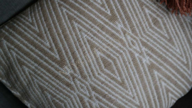 Kussen zigzag beige | 60 x 40 cm
