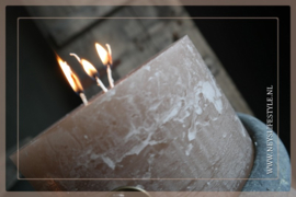 Kaars rustic 3 fuses | taupe 14 x 8 cm