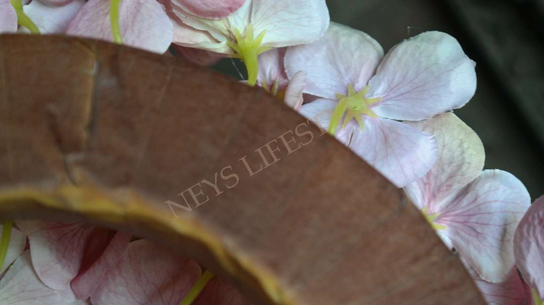 Hortensia krans zijden | roze 30 cm