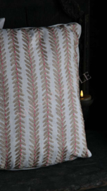 Kussen leaves jute | roze