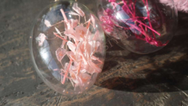 Hanging eggs glass 4 st | pink /purple S