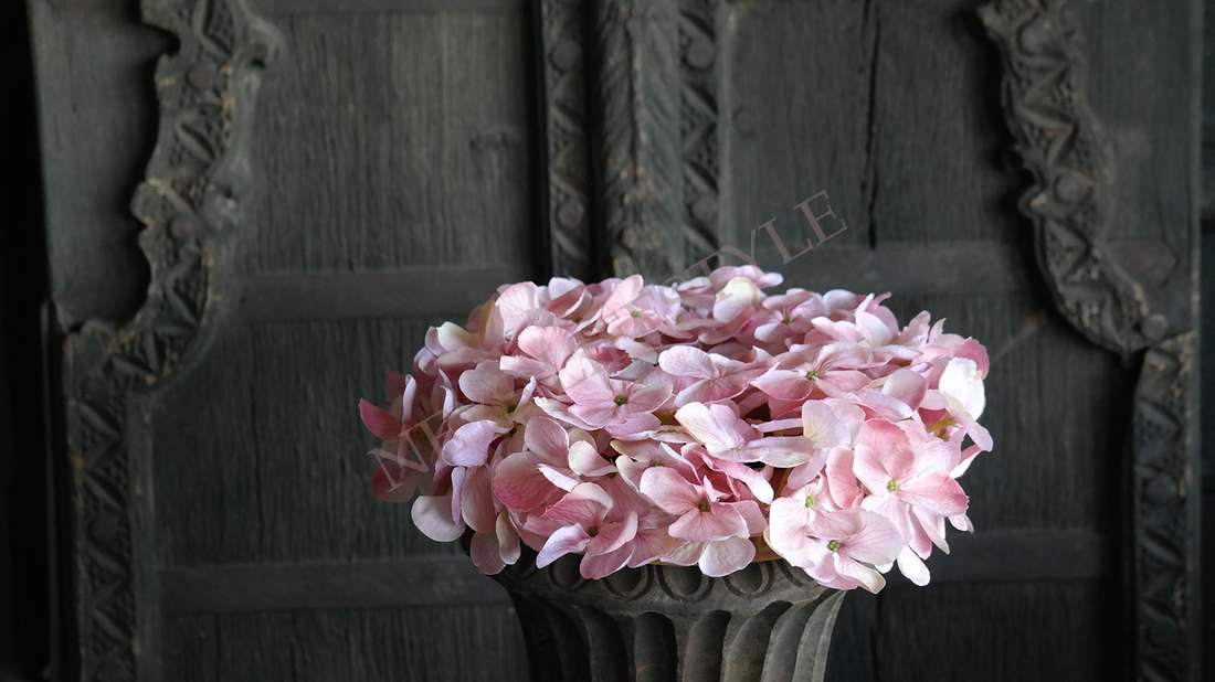 Hortensia krans zijden | roze 30 cm