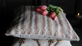 Kussen leaves jute | roze