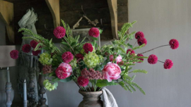 Pioenroos kunst bloem 54 cm | roze 1 st