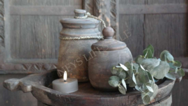 Houten pot Aura deksel | grey