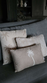 Kussen Palm geborduurd | 50 x 30 cm