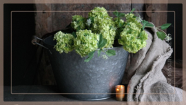 Hortensia/ Viburnum kunst bloem | groen 86 cm