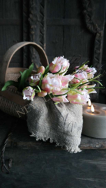 Bosje papegaaien tulpen kunst 40 cm | roze