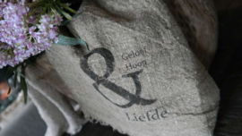 Linnen doek shabby | Geloof, Hoop & Liefde