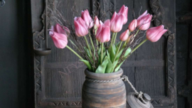 Tulp in bloei kunst 45 cm | roze