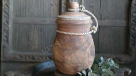 Houten pot Baluster deksel | bruin
