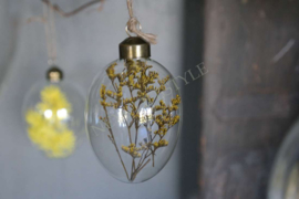 Hanging eggs glass 4 st | yellow S