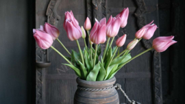 Tulp in bloei kunst 45 cm | roze