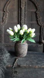 Bosje tulpen kunst 28 cm | wit