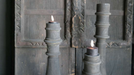 Kandelaar sober grey wood  | S