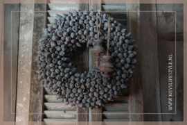 Krans coco fruit | greywash | 55 cm