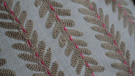 Kussen leaves jute | roze