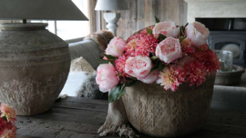 Boeket zijden kant en klaar | Dahlia Peony