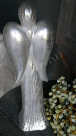Engel kaarsenhouder staand | zilver