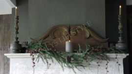 Raampaneel/ornament  | old dark brown L
