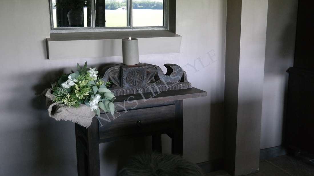 Oude poer/kandelaar hout | 3