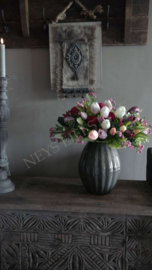 Boeket kant en klaar tulpen/Dahlia 31 cm | mix colours