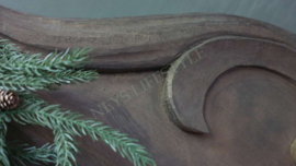 Raampaneel/ornament  | old dark brown L