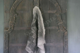 Linnen doek shabby | kelim black 45 x 45 cm