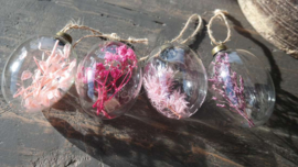 Hanging eggs glass 4 st | pink /purple M