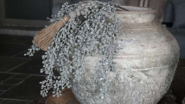 Bessen streng kunst | grijs/groen