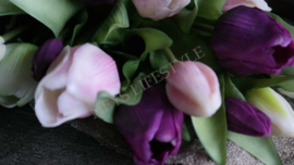 Bosje tulpen kunst 30 cm | mix purple