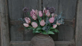 Boeket kant en klaar tulpen roze | allium
