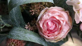 Boeket zijden kant en klaar | Peony
