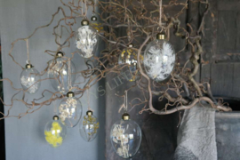 Hanging eggs glass 4 st | white M