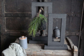 Ornament met bel off black | S