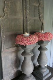 Kandelaar hout baluster | antique grey  56 cm