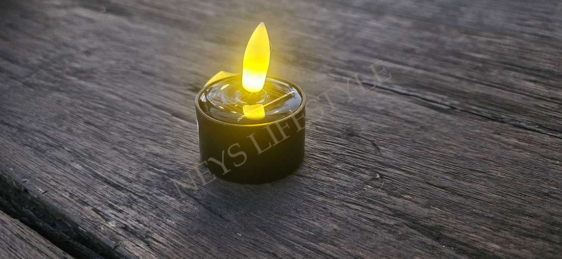 OUTDOOR LED waxinelichtjes 3 st | zwart