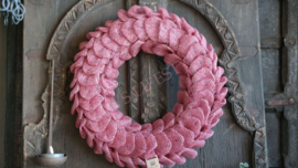 Jute krans | 40 cm roze