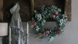 Eucalyptus bloemen krans kunst | 55 cm