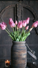 Tulp in bloei kunst 45 cm | roze