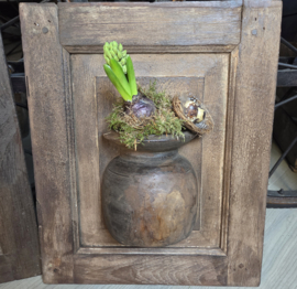 Wandpaneel pot Nepal oud hout | M