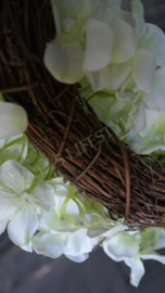 Hortensia krans zijden | groen