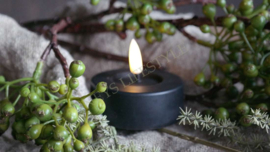 LED waxinelichtjes 2 st | zwart XL