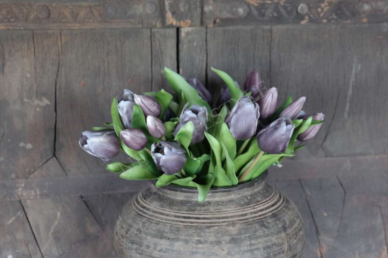 Bosje tulpen kunst 31 cm | black/purple