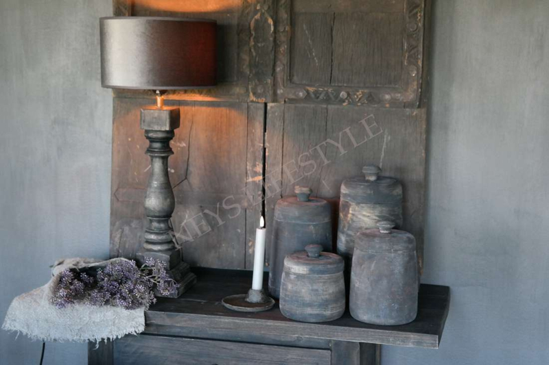 Lampenkap velvet cilinder | grey-brown