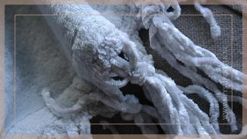 Plaid fleece franjes | grijs