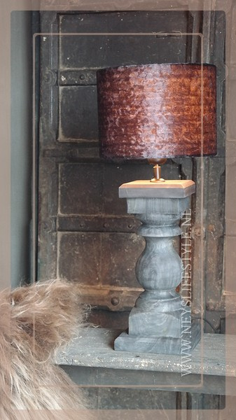 Balusterlamp hout grey | S